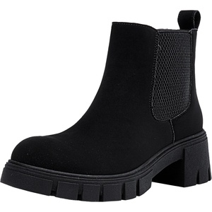 image:imageVepose Womens Chunky Platform Chelsea Ankle Boots Slip On DesignBlacknubuckclassic936