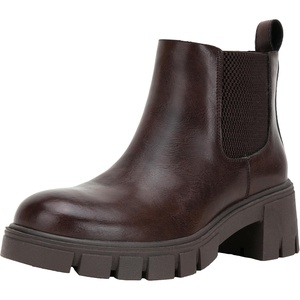 image:imageVepose Womens Chunky Platform Chelsea Ankle Boots Slip On DesignBrownclassic936