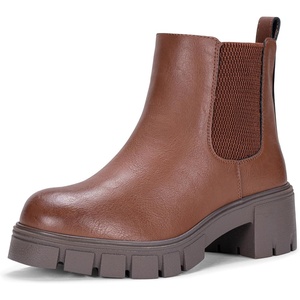 image:imageVepose Womens Chunky Platform Chelsea Ankle Boots Slip On DesignMocha Brownclassic936