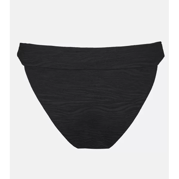 imageCUPSHE Bikini Bottom for Women Swimsuit Mid Rise High Cut Tummy Control Banded Bathing Suit Zebra TextureBlack