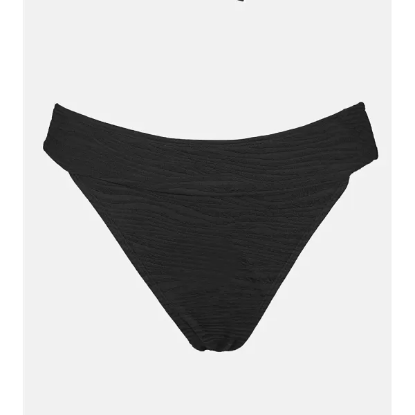 imageCUPSHE Bikini Bottom for Women Swimsuit Mid Rise High Cut Tummy Control Banded Bathing Suit Zebra TextureBlack