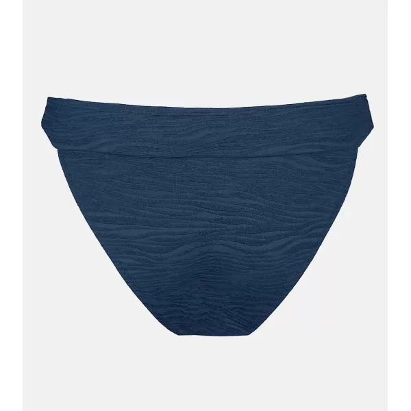 imageCUPSHE Bikini Bottom for Women Swimsuit Mid Rise High Cut Tummy Control Banded Bathing Suit Zebra TextureDark Blue