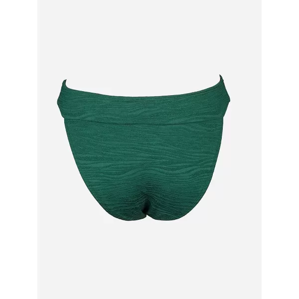 imageCUPSHE Bikini Bottom for Women Swimsuit Mid Rise High Cut Tummy Control Banded Bathing Suit Zebra TextureEmerald Green