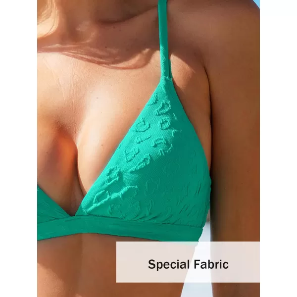 imageCUPSHE Bikini Set for Women Two Piece Swimsuits V Neck Low Rise Crisscross Back Self Tie Spaghetti StrapsAqua Green