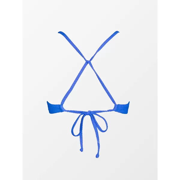imageCUPSHE Bikini Top for Women Bathing Suit Criss Cross Self Tie Spaghetti Straps V NeckCobalt Blue