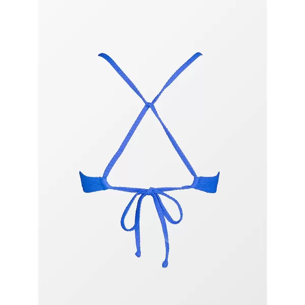 imageCUPSHE Bikini Top for Women Bathing Suit Criss Cross Self Tie Spaghetti Straps V NeckCobalt Blue
