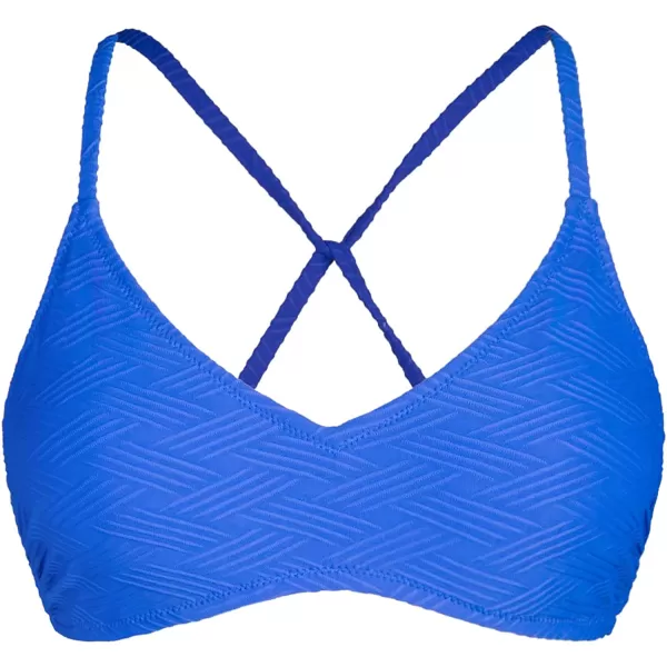 imageCUPSHE Bikini Top for Women Bathing Suit Criss Cross Self Tie Spaghetti Straps V NeckCobalt Blue