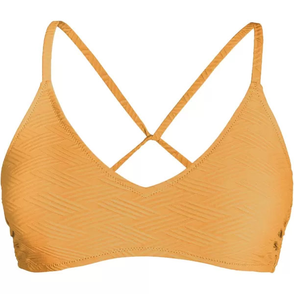 imageCUPSHE Bikini Top for Women Bathing Suit Criss Cross Self Tie Spaghetti Straps V NeckGinger Yellow