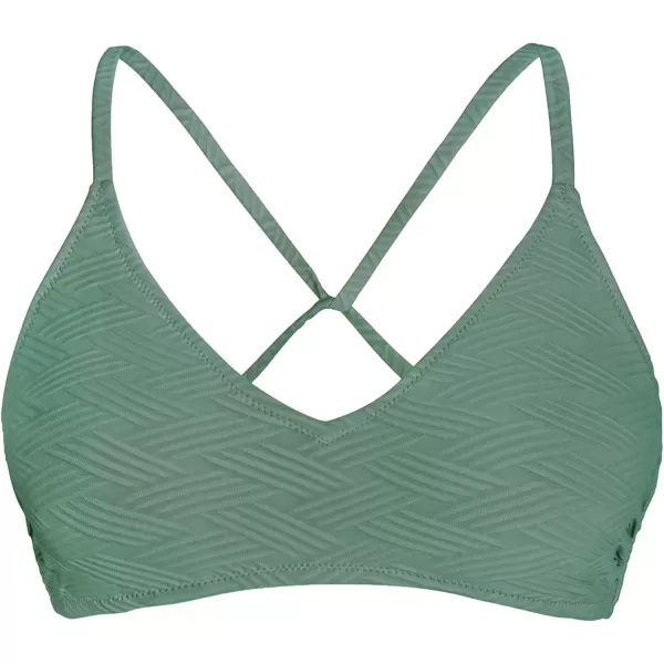 imageCUPSHE Bikini Top for Women Bathing Suit Criss Cross Self Tie Spaghetti Straps V NeckMoss Green