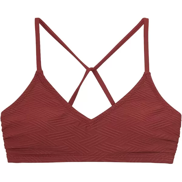 imageCUPSHE Bikini Top for Women Bathing Suit Criss Cross Self Tie Spaghetti Straps V NeckRed