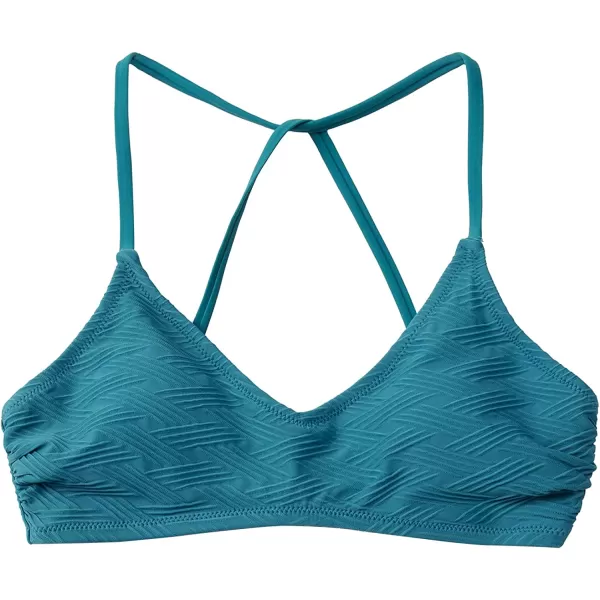 imageCUPSHE Bikini Top for Women Bathing Suit Criss Cross Self Tie Spaghetti Straps V NeckTeal