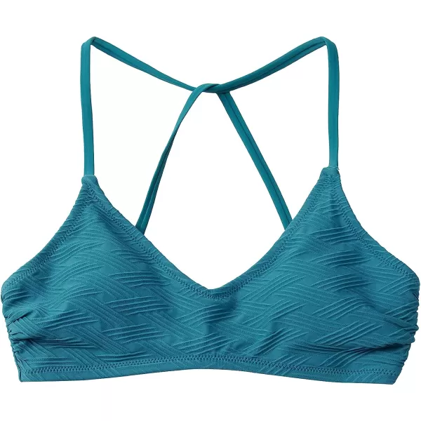 imageCUPSHE Bikini Top for Women Bathing Suit Criss Cross Self Tie Spaghetti Straps V NeckTeal