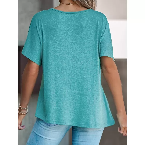 imageCUPSHE Cinched Flare Sleeve Tee Shirts Boat Neck Tops CasualGreen