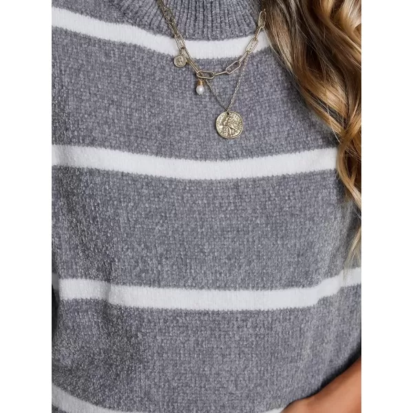 imageCUPSHE Dropped Shoulder Sweater for Women Casual Long Sleeve Round Neck Stripe Pullover Relaxed FitStripe