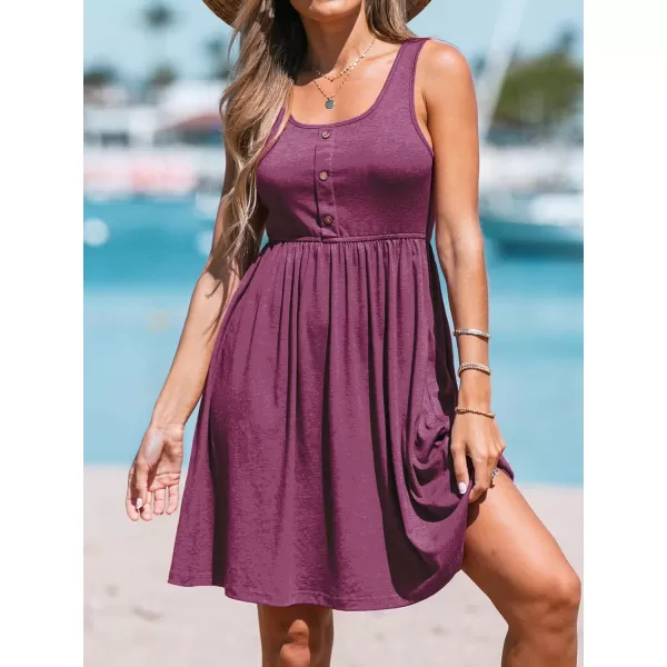imageCUPSHE Heathered Knit Skater Dress Sleeveless Scoop Neck Mini Dresses Casual SummerPurple