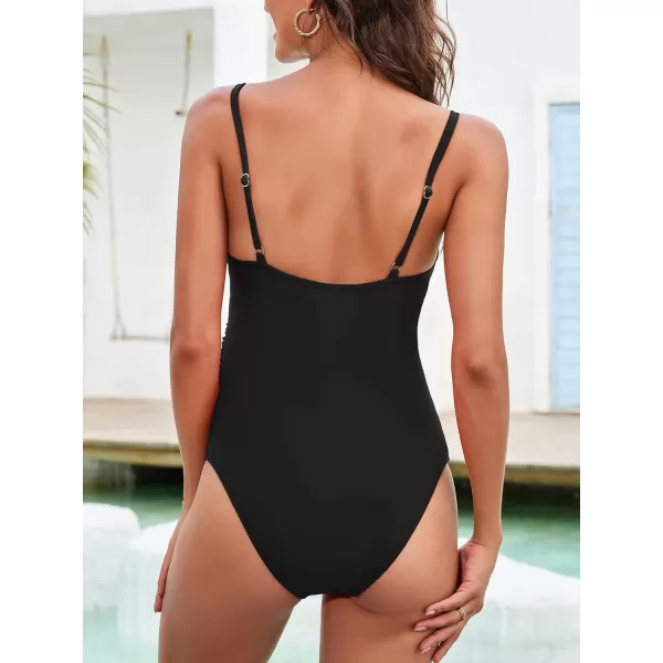 imageCUPSHE Maternity Swimsuit for Women One Piece Swimsuits Pregnancy Swimwear Spaghetti Straps Ruched AdjustableBlack