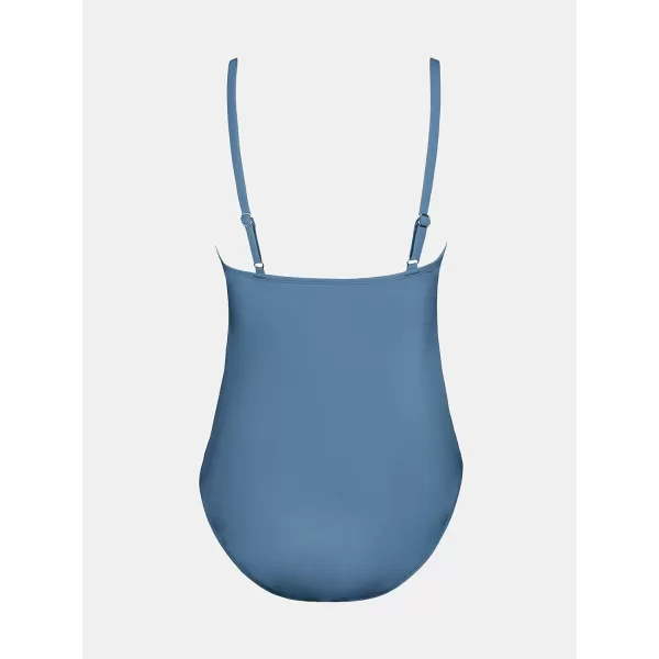 imageCUPSHE Maternity Swimsuit for Women One Piece Swimsuits Pregnancy Swimwear Spaghetti Straps Ruched AdjustableCerulean Blue