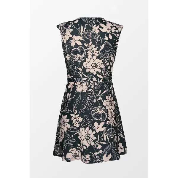 imageCUPSHE Sleeveless Tie Waiste Ruffle Dress Ruffled VNeck Floral Print Summer DressFloral