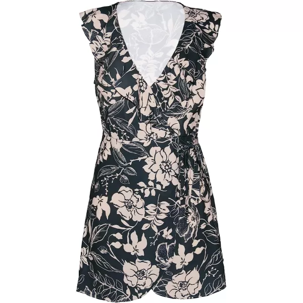 imageCUPSHE Sleeveless Tie Waiste Ruffle Dress Ruffled VNeck Floral Print Summer DressFloral
