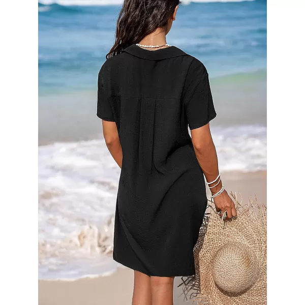 imageCUPSHE Swimsuit Coverups for Women Beach Swimwear Cover Ups Dress ShirtBlack