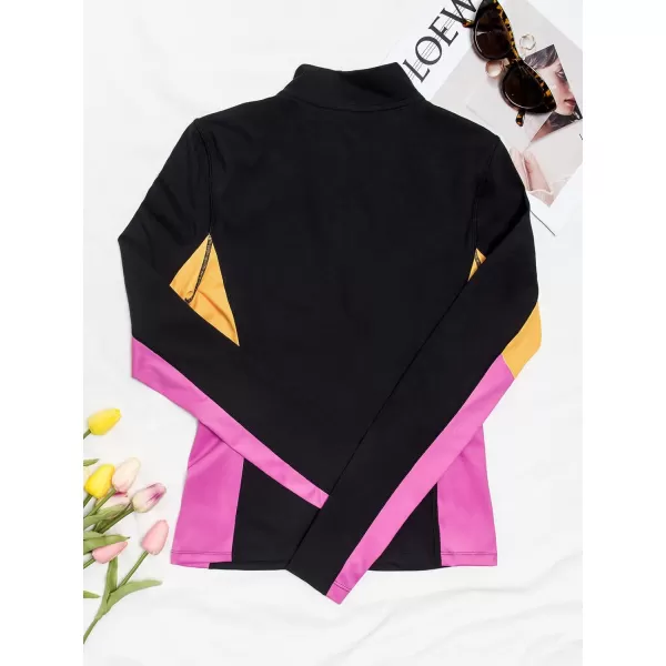 imageCUPSHE Women Athletic Sweatshirt Zip Up Color Block Long Sleeve High Neck TopCUPSHE Women Athletic Sweatshirt Zip Up Color Block Long Sleeve High Neck Top