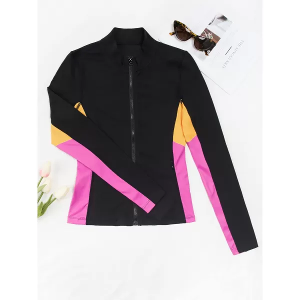 imageCUPSHE Women Athletic Sweatshirt Zip Up Color Block Long Sleeve High Neck TopCUPSHE Women Athletic Sweatshirt Zip Up Color Block Long Sleeve High Neck Top