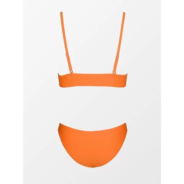 imageCUPSHE Women Bikini Set Solid Color Sexy Triangle Two Piece SwimsuitOrange