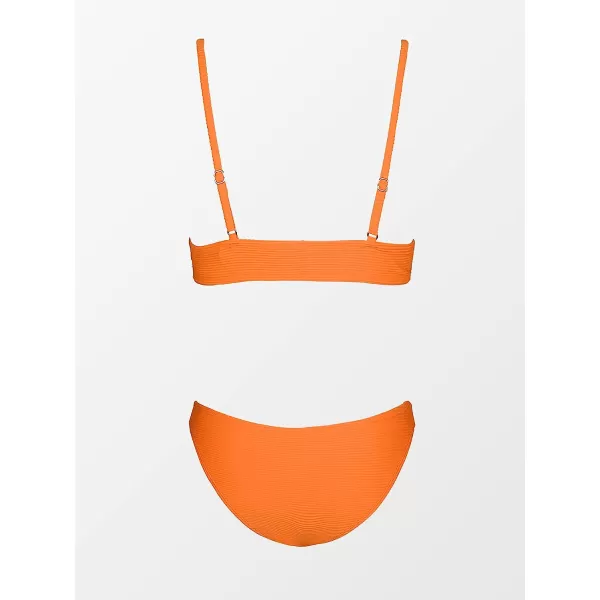 imageCUPSHE Women Bikini Set Solid Color Sexy Triangle Two Piece SwimsuitOrange