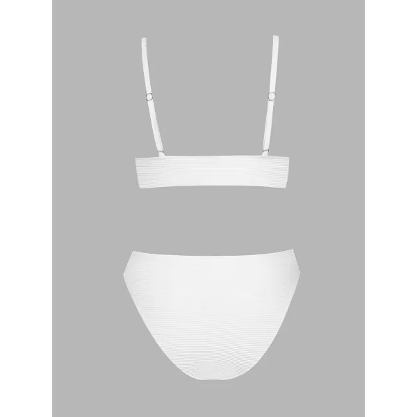 imageCUPSHE Women Bikini Set Solid Color Sexy Triangle Two Piece SwimsuitWhite