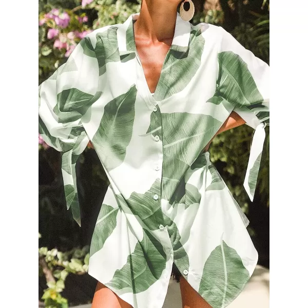 imageCUPSHE Women Button Front Shirt Short Sleeves Tee Shirts Basic Collar Tops CasualGreen