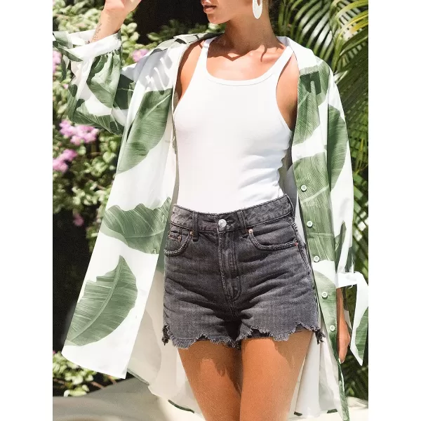 imageCUPSHE Women Button Front Shirt Short Sleeves Tee Shirts Basic Collar Tops CasualGreen