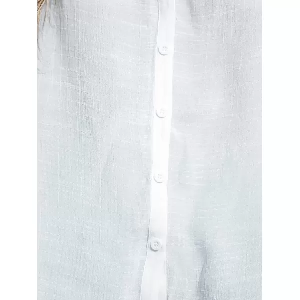 imageCUPSHE Women Buttoned CoverUp Shirt Casual Summer Short Sleeves Solid Cover UpWhite