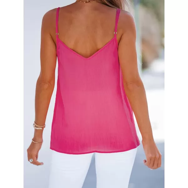 imageCUPSHE Women Buttoned VNeck Cami Summer Casual Adjustable Straps CamisolePink