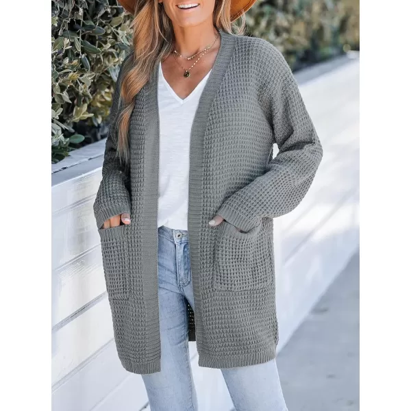 imageCUPSHE Women Cardigans Sweater Knit V Neck Sweater Casual Tops Long SleevesGray