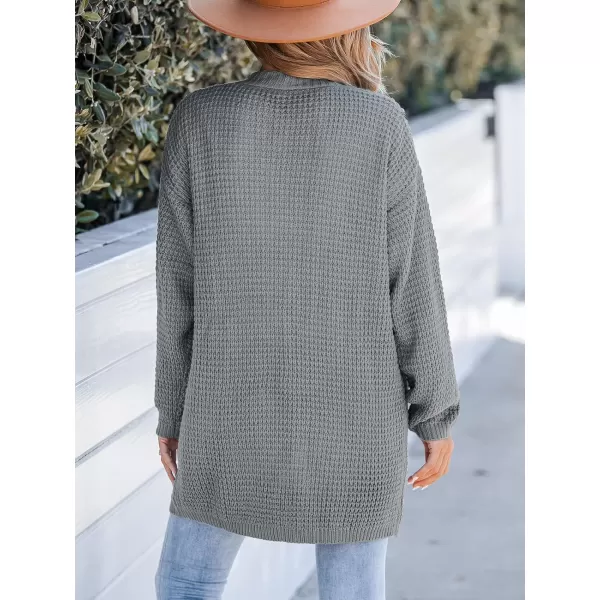 imageCUPSHE Women Cardigans Sweater Knit V Neck Sweater Casual Tops Long SleevesGray