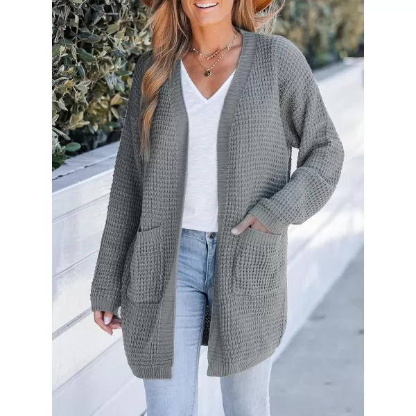 imageCUPSHE Women Cardigans Sweater Knit V Neck Sweater Casual Tops Long SleevesGray