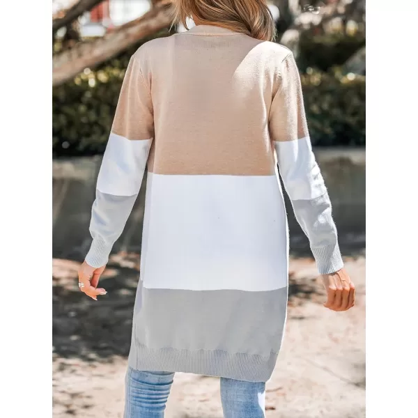 imageCUPSHE Women Cardigans Sweater Knit V Neck Sweater Casual Tops Long SleevesWhite Striped