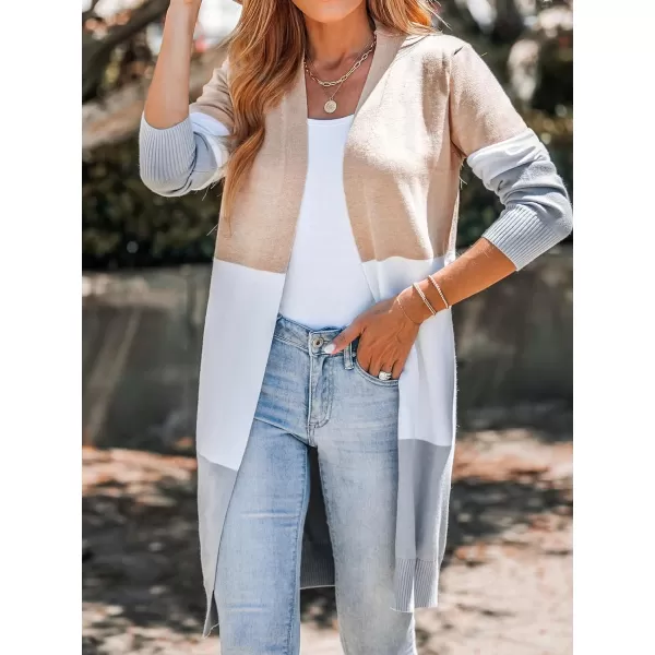 imageCUPSHE Women Cardigans Sweater Knit V Neck Sweater Casual Tops Long SleevesWhite Striped