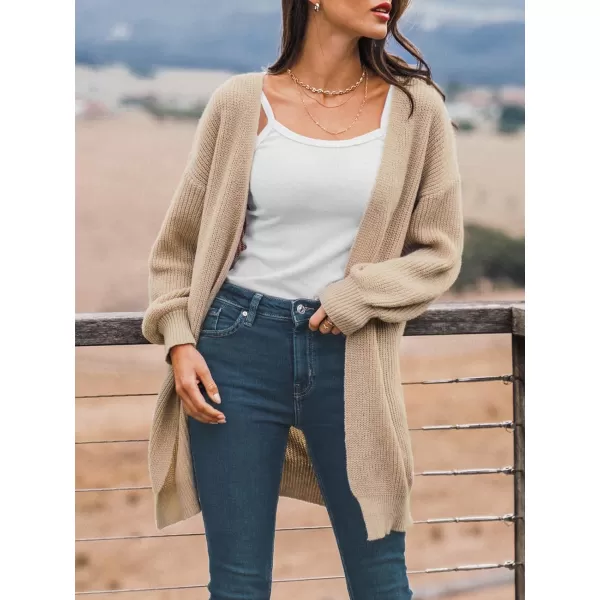 imageCUPSHE Women Cardigans Sweater Tops Long Sleeves Knit Sweater Casual BrownBrown