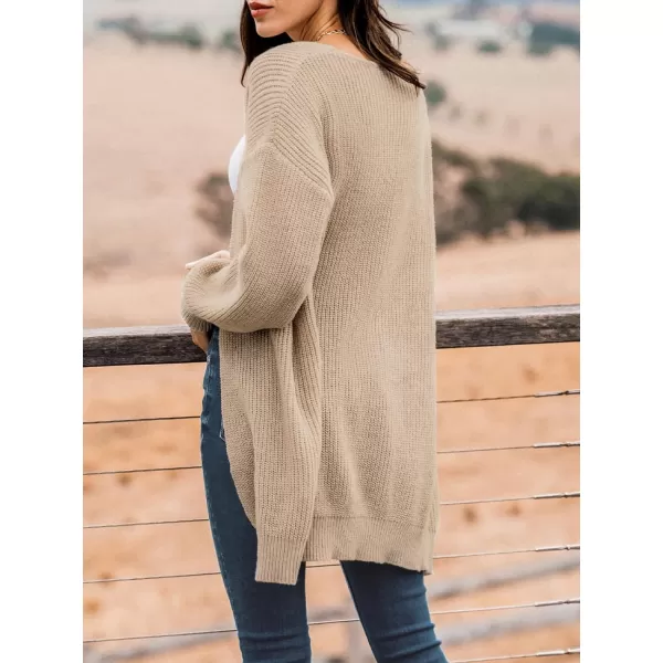 imageCUPSHE Women Cardigans Sweater Tops Long Sleeves Knit Sweater Casual BrownBrown