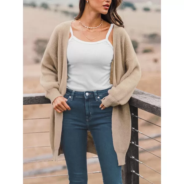 imageCUPSHE Women Cardigans Sweater Tops Long Sleeves Knit Sweater Casual BrownBrown