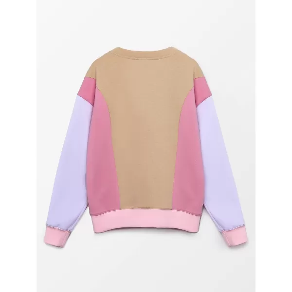 imageCUPSHE Women Casual Sweatshirt Round Neck Long Sleeve Loose Waisted Color BlockMulticolor