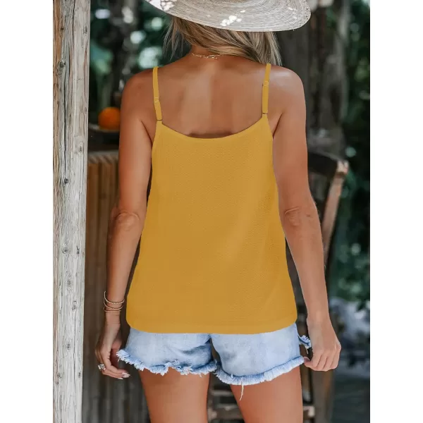 imageCUPSHE Women Cloud Textured ORing Cami Sleeveless Tshirts V Neck Tank Tops CasualYellow