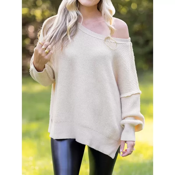 imageCUPSHE Women Crewneck Sweater Tops Long Sleeves Top Knit Pullover Casual Sweater CasualApricot