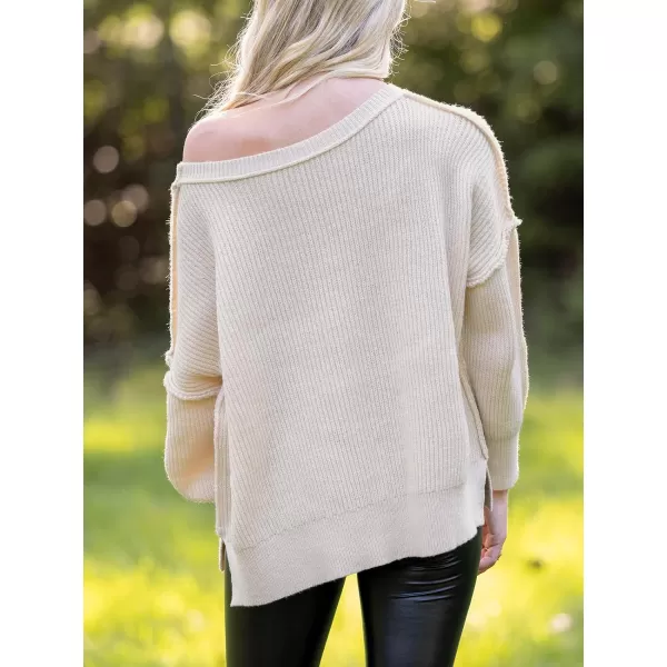 imageCUPSHE Women Crewneck Sweater Tops Long Sleeves Top Knit Pullover Casual Sweater CasualApricot