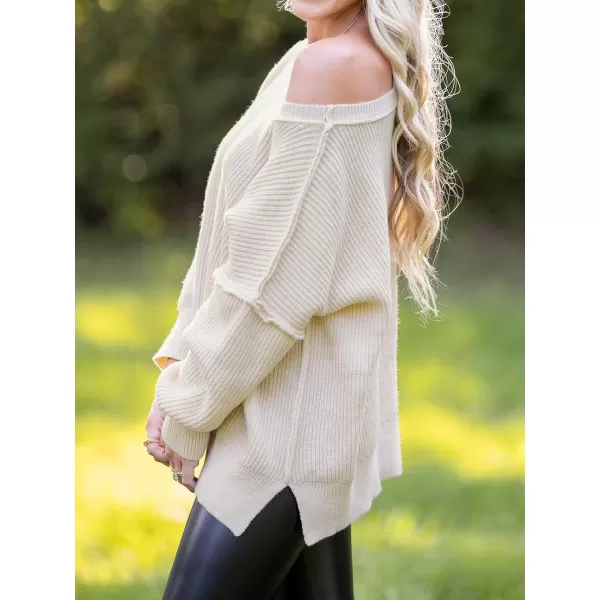 imageCUPSHE Women Crewneck Sweater Tops Long Sleeves Top Knit Pullover Casual Sweater CasualApricot
