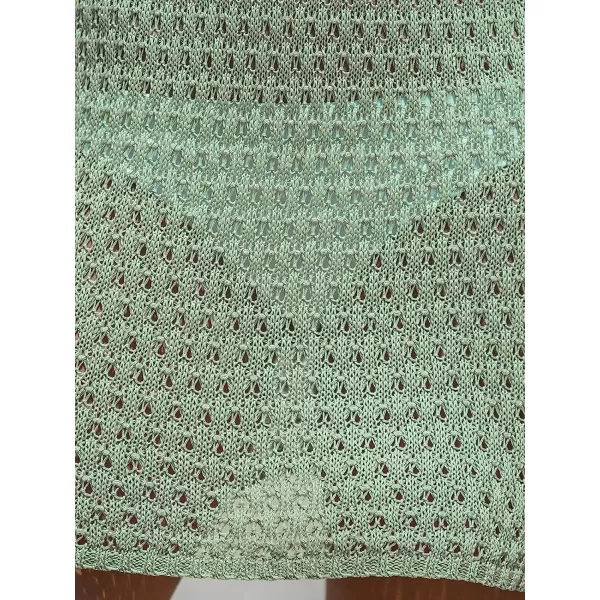 imageCUPSHE Women Crochet Round Neck Mini CoverUp Dress Lace Cover Ups Casual Beach SummerGreen