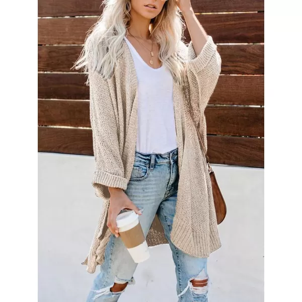 imageCUPSHE Women Fall Open Front Crochet Knit Lightweight Long Sleeves Casual Cardigan SweatersBeige