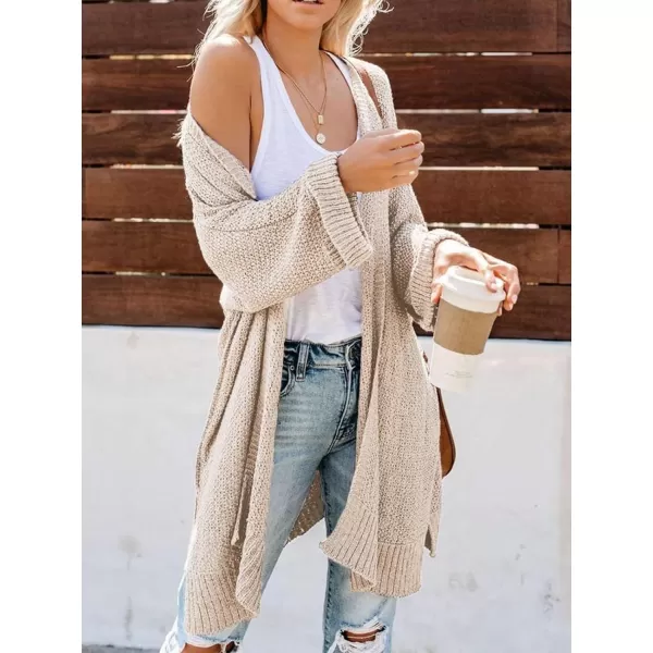 imageCUPSHE Women Fall Open Front Crochet Knit Lightweight Long Sleeves Casual Cardigan SweatersBeige