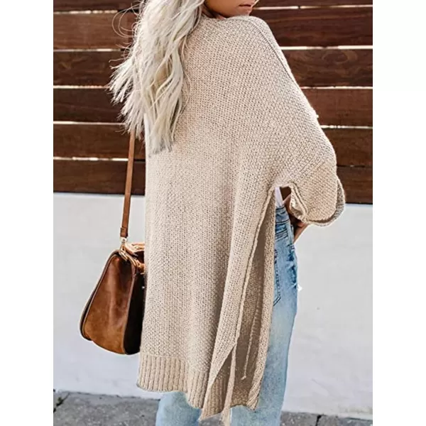 imageCUPSHE Women Fall Open Front Crochet Knit Lightweight Long Sleeves Casual Cardigan SweatersBeige
